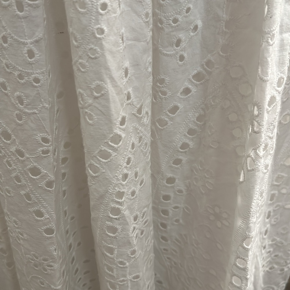 Elegant White Eyelet Maxi Dress - Picture 3 of 8